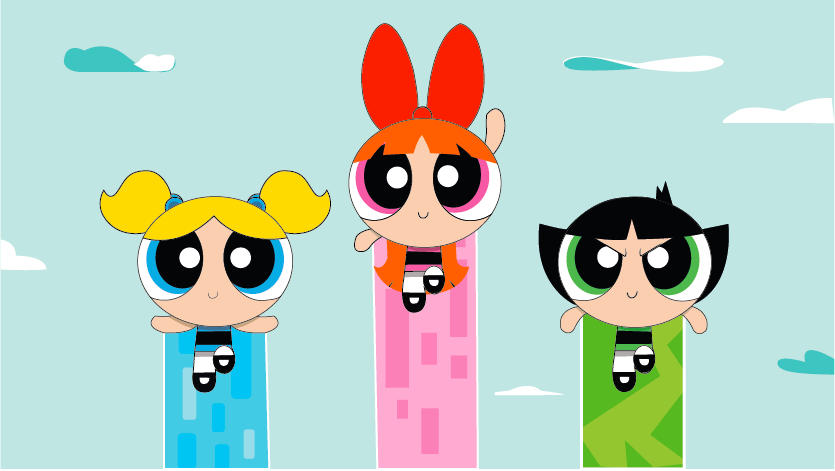 Dessin de Blossom, Bubbles et Buttercup du dessin animé Les PowerPuffs Gils